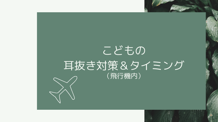 飛行機のこどもの耳抜き対策とタイミング こども４人と旅と子育て
